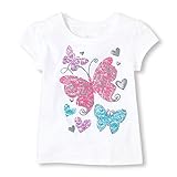 (チルドレンズ・プレイス) The Children's Place 半袖 Tシャツ グリッターバタフライ ホワイト 90cm 2歳 2T 【並行輸入】