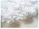 ( 50 )シルクホワイトバラフラワーヘッド – 1.75 " – 人工花ヘッドファブリック花柄Supplies卸売ロットのウェディング花アクセサリーにブライダルヘアクリップヘッドバンドドレス