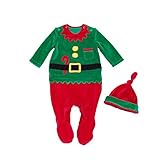 クリスマス装束 サンタクロース衣装 カバーオール ロンパース 帽子付き 撮影衣装 2点セット 男の子80cm(12~24ヶ月)