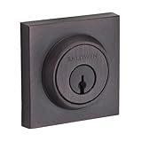Baldwin DCCSD112 Reserve Double Cylinder Contemporary Square Deadbolt, Aged Bronze Finish [並行輸入品]