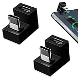 USB Type C U字型 変換アダプター 2個セット type-Cアダプタ Type-C to USB3.1 高速充電 PD充電 データ同期 10Gbps 180度 直角変換 小型 軽量 携帯便利 モバイル機器向け多機能コネクタ ブラック（Type C オス/Type C メス）