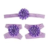 FEITONG(TM) HOT Foot Flower Barefoot Sandals + Headband Set for Baby Infants Girls