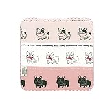 [24HOURS] フレンチブルドッグ ハンカチ 日本製 ハンドタオル ハンカチタオル タオルチーフ フレブルちゃん 約23×23cm ガーゼ 無撚糸 ガーゼタオル 犬グッズ 子供 保育園 シンジカトウ カトウシンジ 泉州タオル