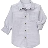 ジンボリー GYMBOREE/ ネップボタンアップシャツ トップス長袖シャツ L【並行輸入】