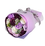 Arbeflo プレゼント 花束 フラワーギフト 手作り花束 石鹸花 プレゼント バレンタインデー 母の日 誕生日 結婚祝い 結婚記念日 (パープル)