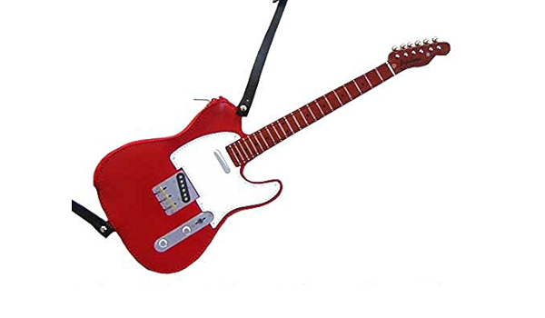 Amazon Jajaboon テレキャスターコインケース 赤 白 本革 ギター型 小銭入れ