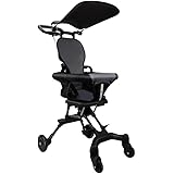 [MRG] ハンディーキッズスクーター バギー ベビーカー b型 4輪 3.8kg 新型 折りたたみ 1.5歳から コンパクト 超軽量 30kgまで 両対面 自立 手押し車 ポータブル 簡易 キッズカート 安定 快適 レインカバー 日除け (ブラック
