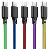 USB Type C ケーブル 【5本セット2M】 タイプc ケーブル データ転送 急速充電 高耐久PVC素材 Samsung Galaxy Huawei Android各種他対応 (2mの５本セット・TypeC) (5本セット・２ｍ・TypeC)