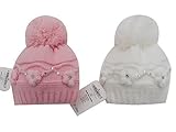 BNWT girls warm winter flower & diamante bobble hat in (0-3 months, White) by Hat