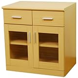 ライフスタイリングショップ  キャビネット リビング 引出 ガラス扉 幅59 窓下収納 ライトブラウン SR-03NA