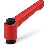 NBK 機械要素部品 クランプレバー(めねじ)操作ボタンつき LDF-6-RD-CBK (レッド)