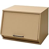 山善(YAMAZEN) 収納ボックス 木製 おうちすっきりボックス オープンボックス 取っ手付き 無地 ECSB-3140D(ACR)