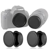 レンズキャップ canon EOSシリーズ 対応 キャノン レンズキャップ 対応 EF EF-S マウントレンズ用リアキャップ EOS Kiss マウントカバー EF カメラボディキャップ 2個 EF リアレンズキャップ 2個 合計4個