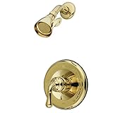 Kingston Brass KB1632SO Magellan Tub and Shower Faucet, 7-Inch, Polished Brass [並行輸入品]