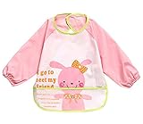 かわいい漫画のウサギ防水スリーブビブベビースモックベイビービブ、0~3歳