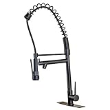Votamuta Heavy-Duty Soft Single Handle Pull Down Kitchen Faucet, Commercial Style Pre-rinse Bar Sink