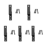 壁マウントブラックバイパスブラケットfor Slidingバーンドアハードウェアのセット5