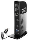 Zettaguard ZettaGuard USB 3.0 ユニバーサル デュアル4Kディスプレイ対応ドッキングステーション ビデオモニターディスプレイx2 HDMIx2（4K x 2K@60hz）ギガビットイーサネット ステレオオーディオ入出力 USB-C/USB-A対応PC用USB 3.0ポートx6 12イン1 ブラック
