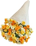 かぎ針編みキット フラワーブーケブランケット バラ/スズラン 初心者向け 編み物スターターキット 手芸用品 リビング・寝室用 装飾ブランケット (100cm(資材袋付き), B)