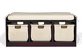 WonkaWoo Kids Deluxe Storage Bench Espresso One Size [並行輸入品]