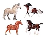Breyer Stablemates British Pony & Draught Stick Horse 4 Piece Set (1:32 Scale) [並行輸入品]