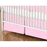 SheetWorld - Crib Skirt (28 x 52) - Solid Bubble Gum Pink Woven - Made In USA by sheetworld