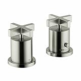 Hansgrohe 39480821 Axor Citterio Thermostatic Tub Filler Trim with Cross Handle, Brushed Nickel [並行輸