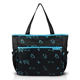 Jacki Design Mama & Me Collection Animal Print Diaper Bag, Black Color and Blue Details by Jacki Des