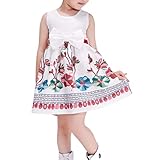 (ウォ２U)Woo2u 可愛い 女の子 キッズ 春夏 リボン 蝶結び 花柄 白色 ひざ丈 子供洋服 誕生会 入園式 カジュアル チュニック お姫様 ドレス パーティー お呼ばれ フォーマル ワンピース