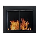 Pleasant Hearth AN-1010 山小屋風 暖炉 ガラス製のドア ブラック M AN-1011 1