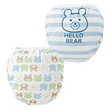 (チャックル) chuckle 4層吊り式タイプクマさんトレーニングパンツ2枚組 サックス 80cm W4144-80-30