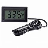 LIKEME デジタル温度計 温度センサー付き　小型 温度計 冷蔵庫、水槽、部屋、車内、水族館など温度管理　操作簡単 　セット