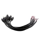 Lovoski 10個セット　12V 　5.5x2.1mmオス　DC　電源　ソケット　ジャック　コネクタ　ケーブル　プラグワイヤー
