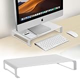 【ＣＯＭＦＯＲＴ ＺＯＮＥ】 モニター台 卓上 W39xD25xH6CM デスク上置棚 モニタースタンド スチール製 ディスプレイ台 卓上 収納 パソコン台 机上ラック 机上台 省スペース オフィス 自宅用 在宅勤務 モニター台 （ホワイト, W39xD25xH6CM）