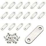 LOYELEY ジョイント金具 フラット 家具 固定 棚受け金具 I字金具 ステンレス鋼のI字型ブラケット 強プレート ステンレス 連結金具 固定板 DIY ブラケット金具 (56mmx16mm)