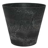 アートストーン ラウンド 27cm 【ブラック】 / 底面給水型植木鉢（底栓付） ＜当店は 苗 種 鉢 培養土 ニーム の専門店＞