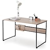 LOWYA （ロウヤ） オフィスデスク デスク タップ収納付き スチール脚 幅120 奥行き70 机 新生活 おしゃれ オーク