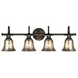 Sea Gull Lighting 4470404-736 Blayne - Four Light Wall/Bath Bar, Platinum Oak Finish with Mercury Gl