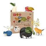 Taksa Toys ロコモファミリー 木製動物フィギュア 5体セット - モンテッソーリ・ウォルドルフ教材 3～7歳以上対象