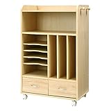 ランドセルラック 子供用 収納ラック リビング学習 収納 ファイルラック キャスター付き 〔ナチュラル〕 B