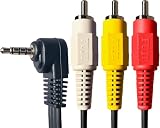 フジパーツ AVケーブル ピンプラグ RCA×3⇔4極ミニプラグ(L型) 3m FVC-129B