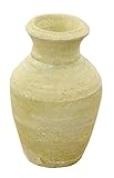 azi-azi ハンドメイド 小さなテラコッタ ミニチュア壷 C 花瓶 アイボリー AT-158