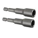 Hommy 2Pcs 1/4シャンク磁気10㎜のソケットレンチ六角ナットドライバビット
