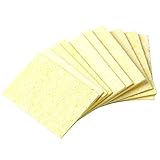 10pcs はんだごて はんだ チップ 先端 溶接 クリーニング スポンジ イエロー5x3.5x0.6cm