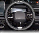 Bmolpt ハンドルカバー 適用トヨタ ＲＡＶ４ ６０系2025年12月～ レザー素材ステアリングカバー 内装 アクセサリー カスタム パーツ カー用品 汚れ防止 傷防止 専用設計 簡単取付 1pcsセット(レッドステッチ+ブルーステッチ)