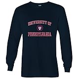 University of Pennsylvania Penn長袖Tシャツby Ivysport – Crestロゴ、100コットン、ネイビー、長袖Tシャツ XL ブルー