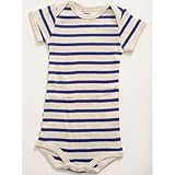 OCEAN＆GROUND オーシャンアンドグラウンド 半袖ボディシャツ ボーダー_ネイビーブルー 80