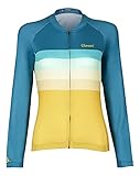 [Donen Cycle] 長袖ジャージ トリコロールロングスリーブジャージ レディース ターコイズ／イエロー L