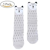 Ochine ベビー用靴下 5足セット ハイソックス 赤ちゃん リス柄 ソックス 可愛い 綿100％ 滑り止め加工 くつした おしゃれ 保温 秋冬 出産お祝い