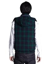 Hooded Down Vest 11-06-0689-369: Black Watch